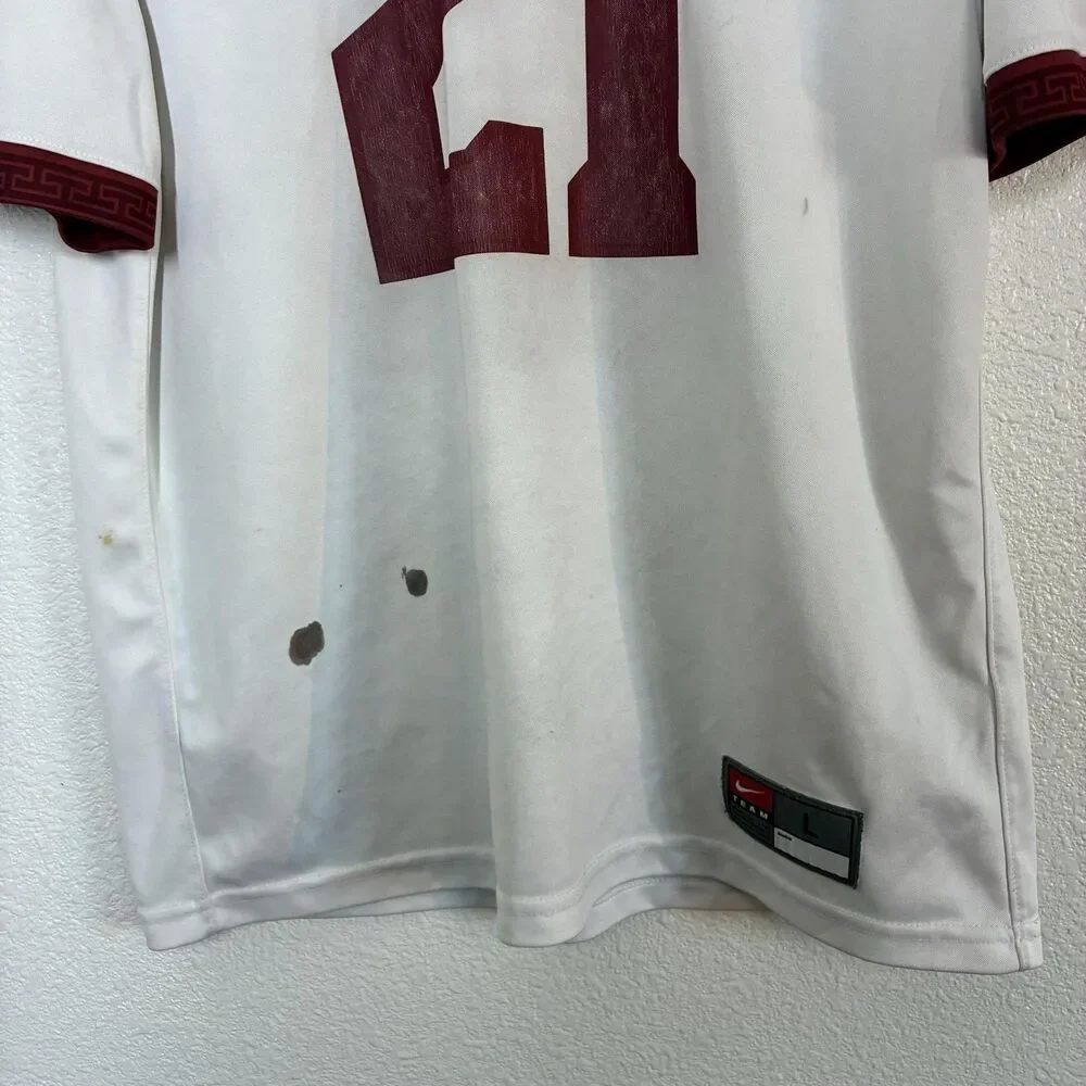 USC Trojans Jersey Mens Large White NCAA Football Nike Dri-FIT Number 21